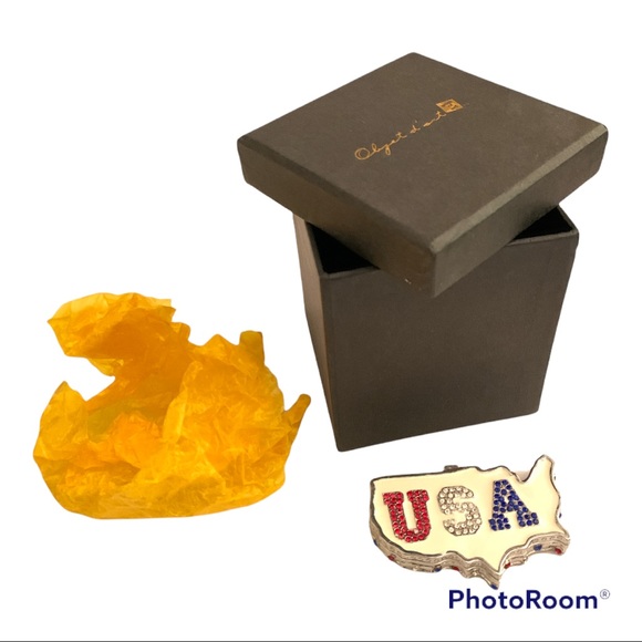 Work Of Art USA Trinket Red White Blue Pill Box - Picture 10 of 10